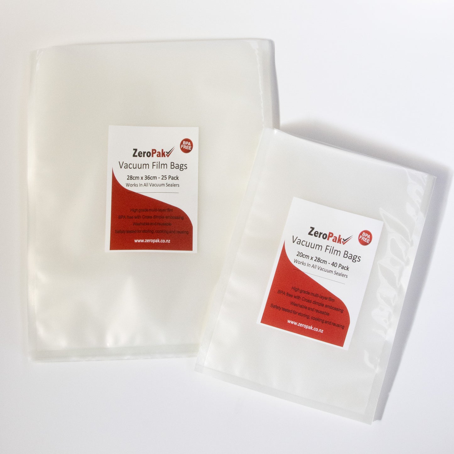 28cm AND 20cm Vacuum Sealer Bags (1x Pack Of Each Size) *Website Special*
