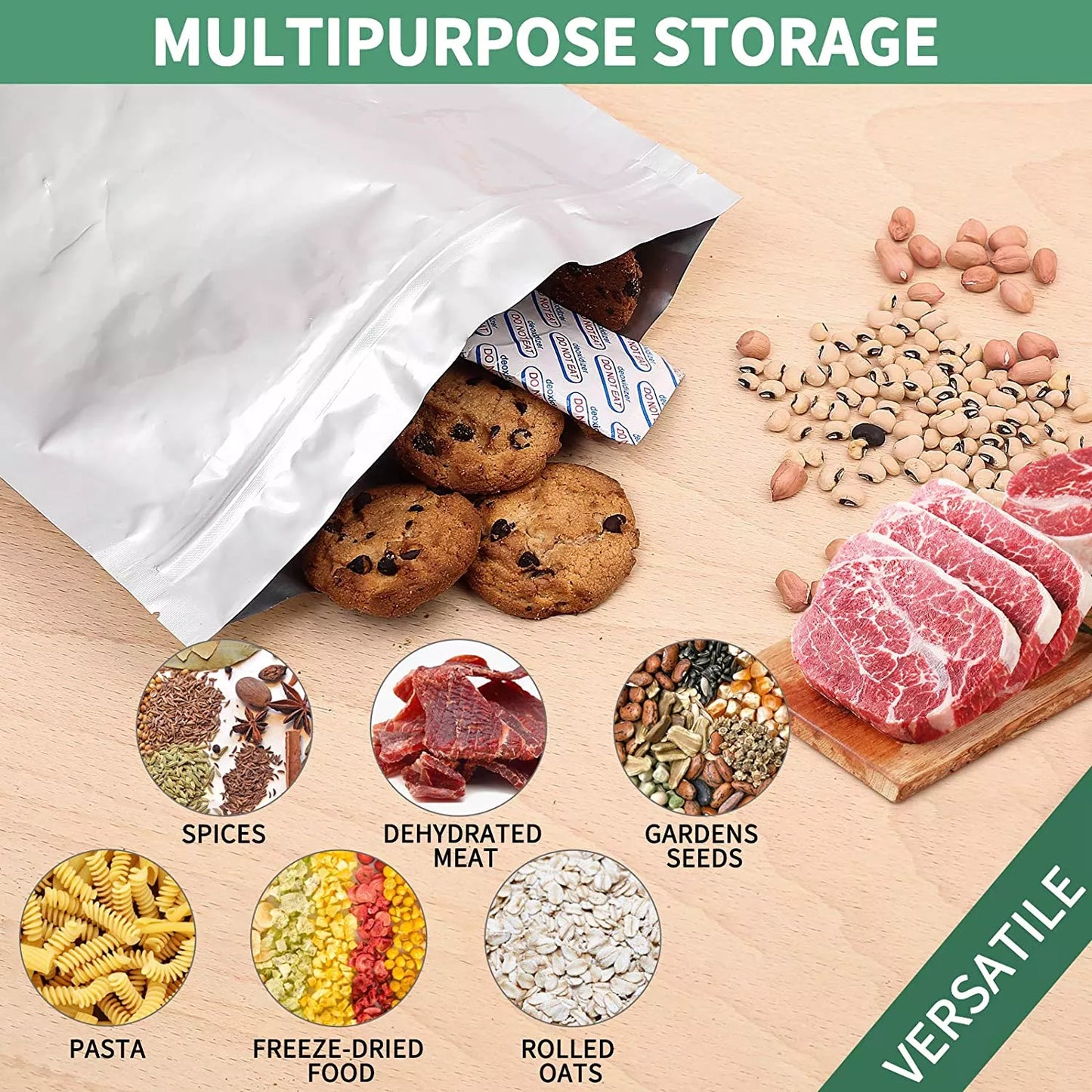 Stand Up Mylar Bags: 15cm x 25cm x 5cm - 25 Pack (Zip Lock)