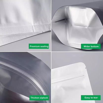 Stand Up Mylar Bags: 15cm x 25cm x 5cm - 25 Pack (Zip Lock)