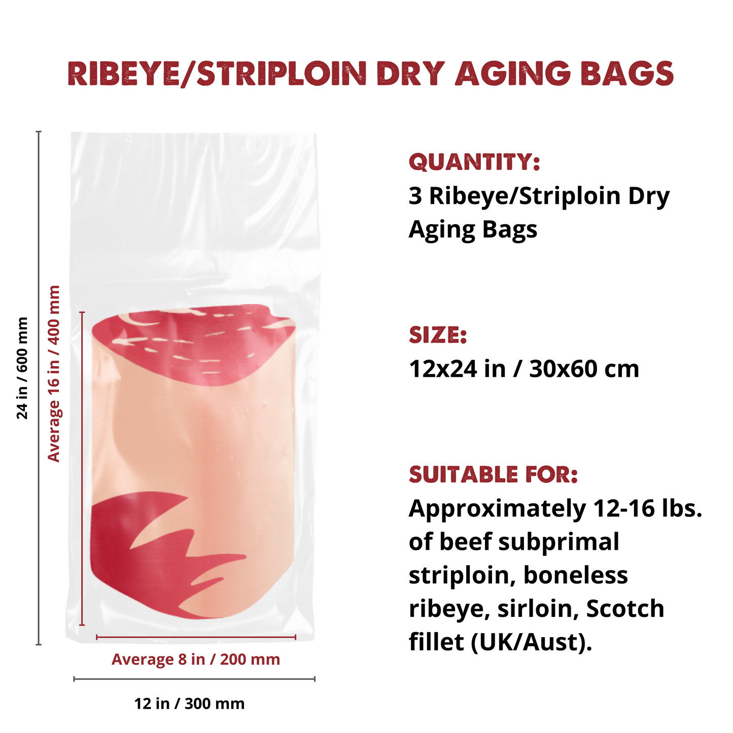 UMAi Dry Aging Bags - Ribeye/Striploin