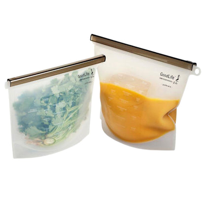 1 and 1.5 Litre Silicone Food Bags - 2 Set