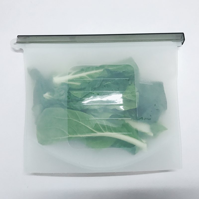 ZeroPak silicone food bag clear veges back