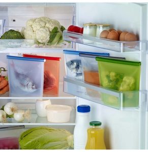 ZeroPak silicone food bags fridge