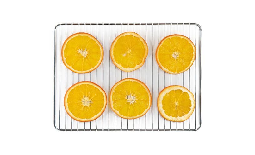 Status food dehydrator grill tray with dehydrated oranges