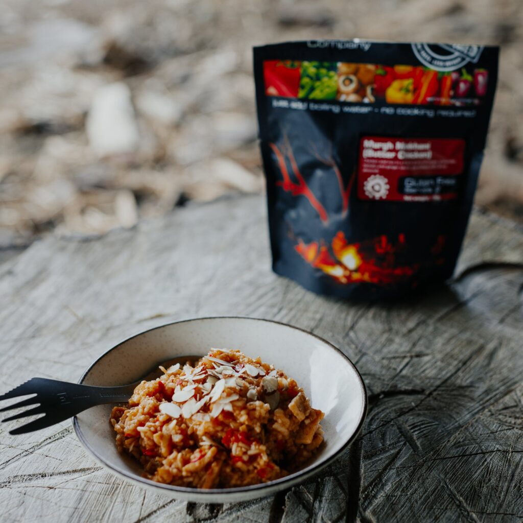 Back Country Cuisine Freeze Dried Butter Chicken rehydrated