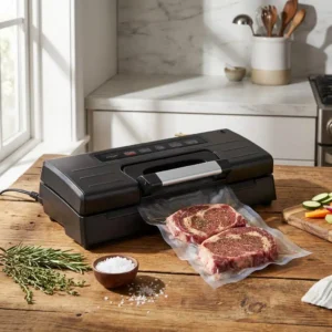 PreserVac K1 VacBuddy vacuum sealer with steak