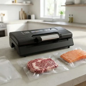 PreserVac VacMate vacuum sealer with steak and salmon