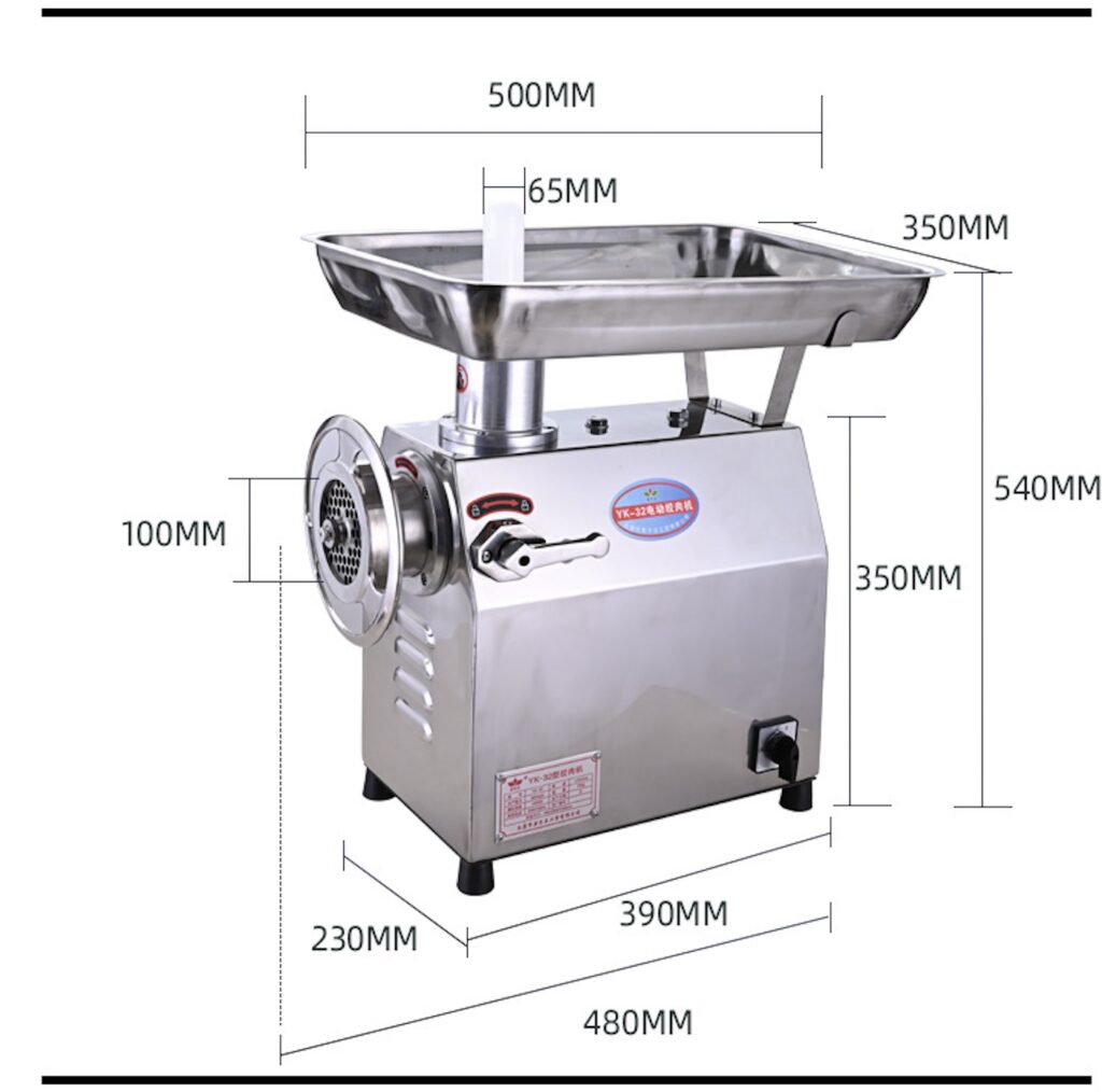 ZeroPak YK-32 meat mincer dimensions